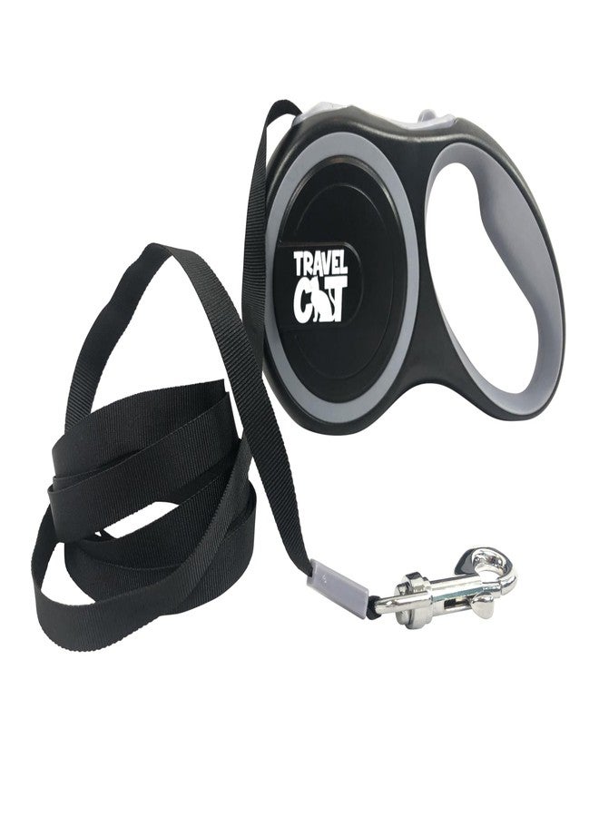Your Cat Backpack Travel Cat Retractable Expandable Leash - Black 10 Ft Long Strong Tape, Release/Lock Button and Anti-Slip Handle for Small to Large Cats - Light Pet Leash for Walking, Training - Image 1